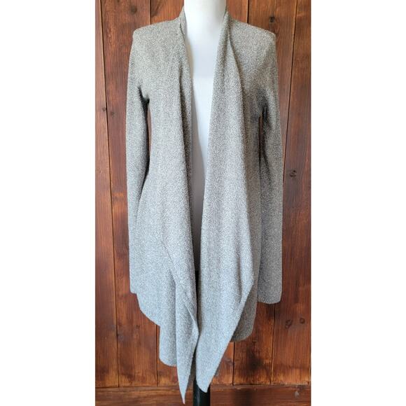 Barefoot Dreams Bamboo Chic Lite Cardigan S/M Heather Gray Open Front Waterfall - Picture 1 of 11